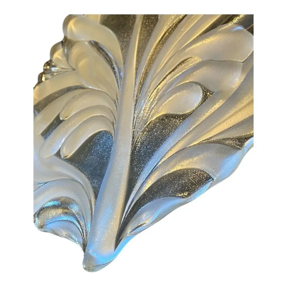 Mikasa Walther Crystal Germany Foliage Tree Trivet Platter 70’s